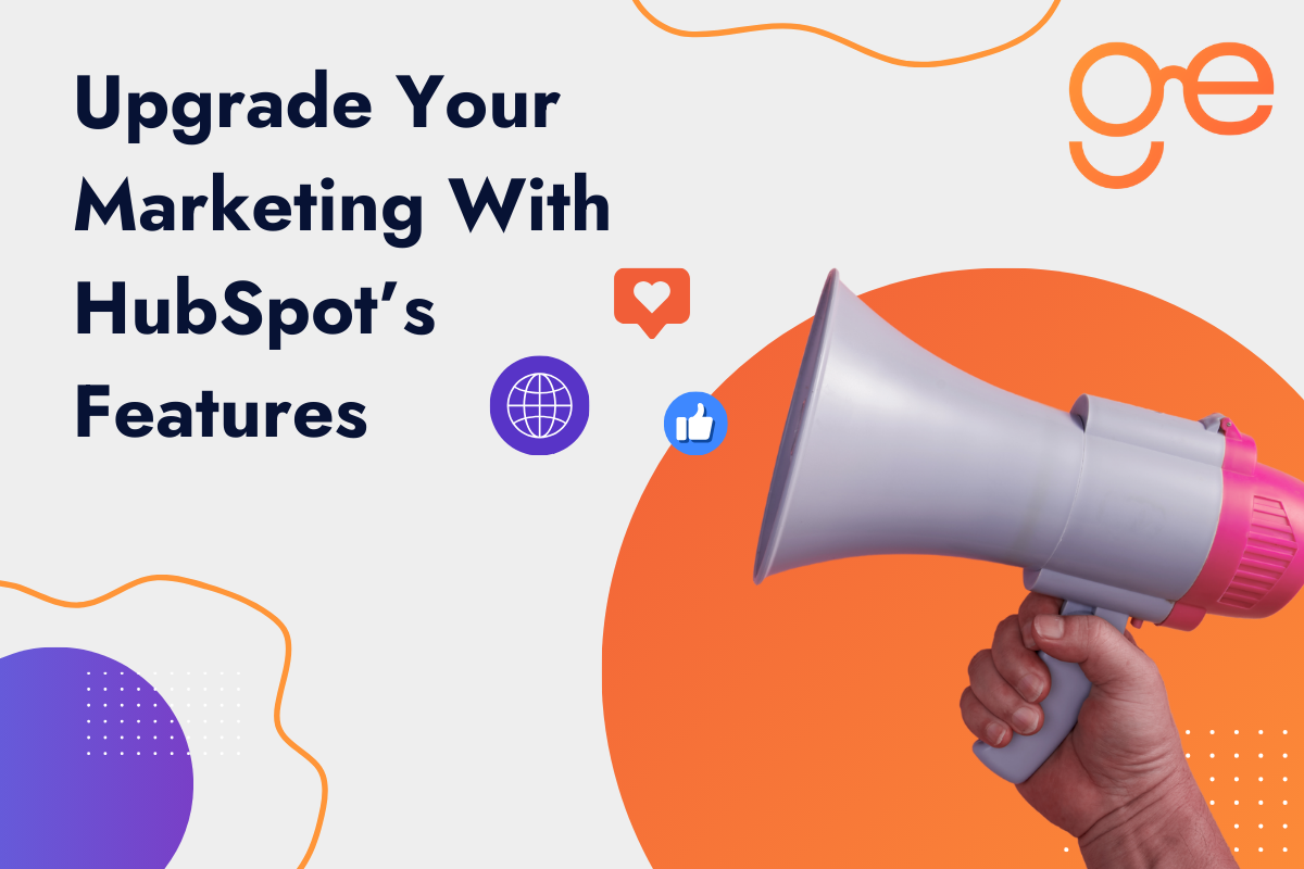 A megaphone with marketing icons