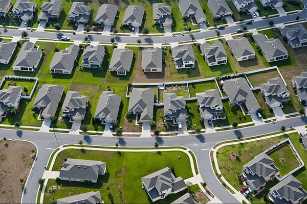 Residential-Roofing-neighboorhood-area-aerial