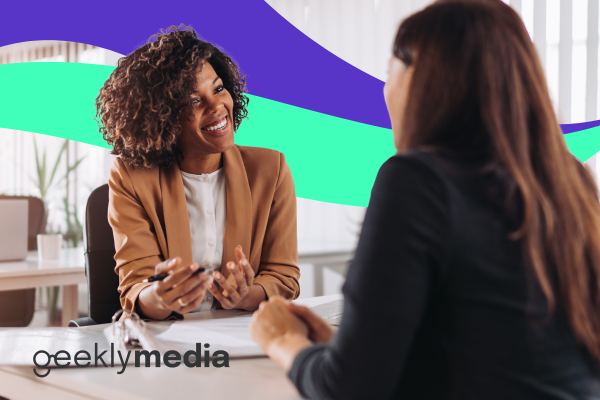 Two women having a meeting in an office